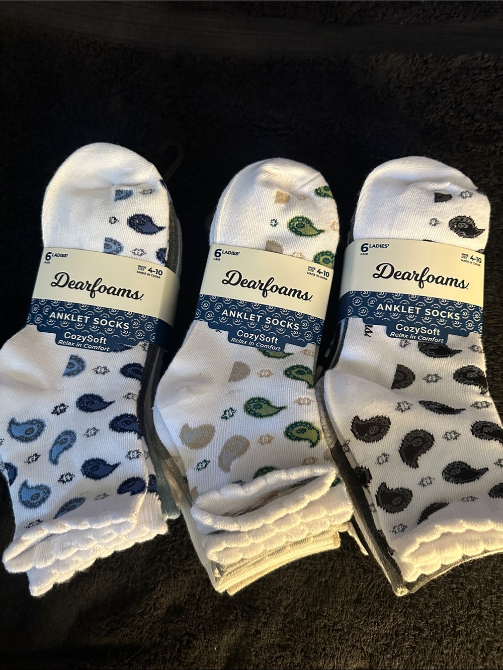 dearfoams CozySoft Anklet Socks NWT Shoe size 4-10